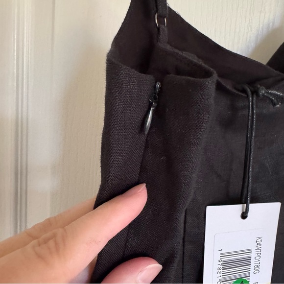 Kourt Few Moda NWT Black Cecille Linen Button-Down Sleeveless Tunic Tank Top - Picture 14 of 15